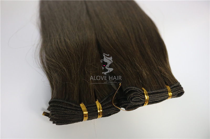 Cuticle remy hair extensions hand tied weft wholesale